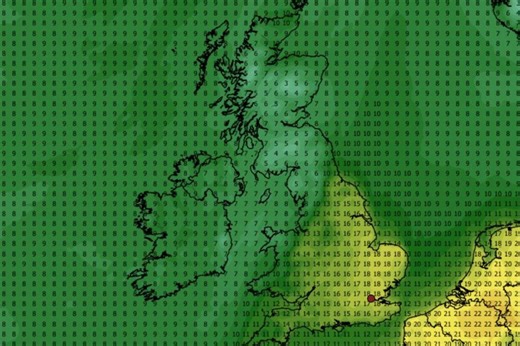 United Kingdom maps show 20C warm spell