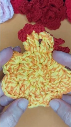 Crochet Chicken Coasters 🐔 | 3 Cute Color Ideas