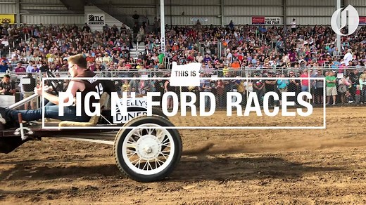 Since 1925, Tillamook, Oregon has hosted the Pig N' Ford races, where competitors carry pigs, crank up their Model T Fords, and race around a dirt track. | The Oregonian