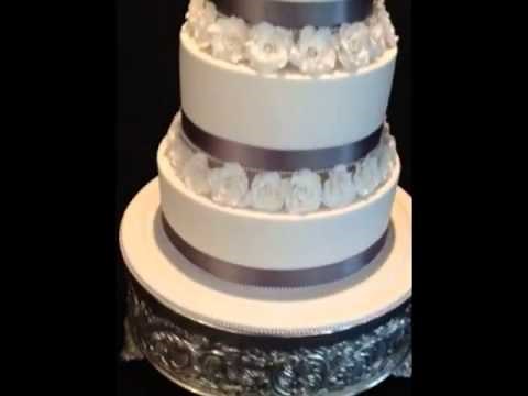 Classic White & Silver Wedding Cake With Sugar Roses