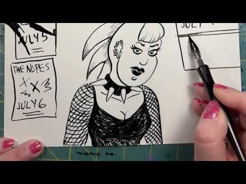 Draw With Me: Cast portraits for an upcoming book - Pen & Ink Cartooning - [Live Drawing] ✍️🦎🖋️🎨