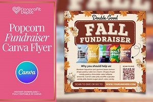 Fall Popcorn Fundraiser Flyer | Editable in Canva, Flyer Template for Nonprofits, Schools, Churches & Community Events, Social Media Flyer - Etsy