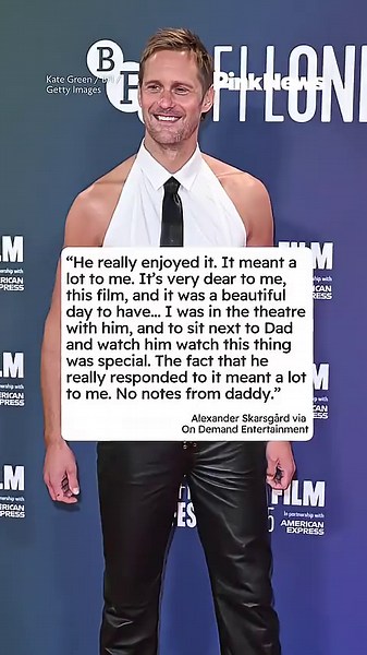 Alexander Skarsgård's new film Pillion gets dad Stellan's seal of approval