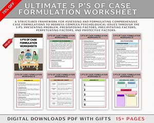 5 P's of Case Formulation Worksheets: Mental Health Tool (PDF) - Etsy Canada