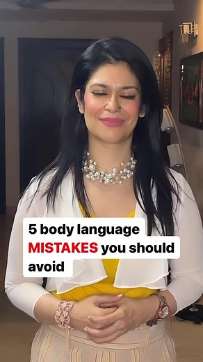 4.5M views · 10K reactions | 5 Body Language mistakes to avoid-hands in pocket while talking (shows you are trying to intimidate),pointing fingers while talking(trying to dominate),fiddling with objects(nervousness),biting nails(nervousness),too much perfume(can be a big turn off)#imageconsultant | Enliven Persona- By Arti Arora | Facebook