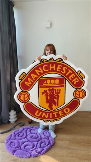 Tufted Rug Making Process 💫 Manchester United custom rug. Available for order 💌 #soccer #football