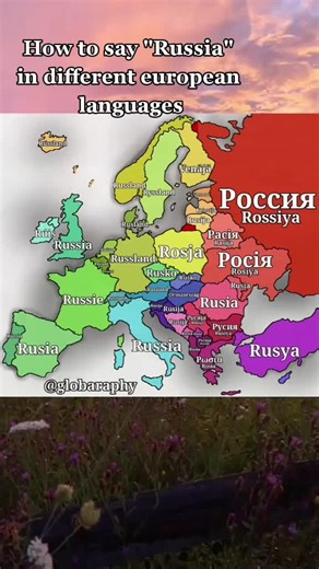 Russia Map in Different European Languages