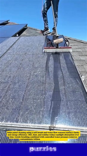 Solar Panel Cleaning Process | Boost Power Efficiency Fast!😯