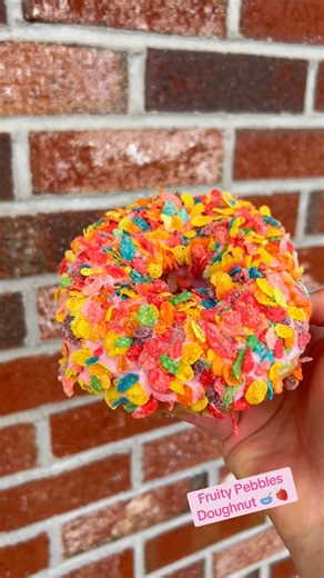 The GREAT news is that Rocco’s is back to our normal schedule and ALL locations are OPEN today 🥰 Stop by in store or order delivery through our mobile app! #donuts #doughnuts #donutshop #fruitypebbles @pebblescereal #cereal | Rocco's Doughnut Company