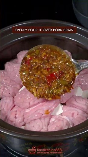 EASY SPICY PORK BRAIN RECIPE #recipe #cooking #chinesefood #pork #brain #meat #claypot #spicyfood