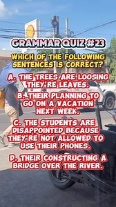 Grammar Quiz #23. #grammarchallenge #grammarlesson #grammarquiz #grammar #englishlearning #learningenglish #englishisfun #englishlesson #reels #reelsviral #viralreels #viralreelsfbpage | Learn English