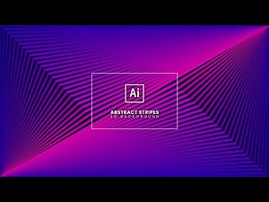 How to Create Colourful Stripes Abstract 3d Background Design in illustrator | Hindi