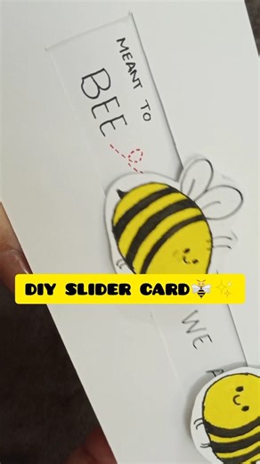 DIY SLIDER CARD ✨🐝 #diy #shortvideo #shorts #bee #cards #bumbleebee #speedup #animation