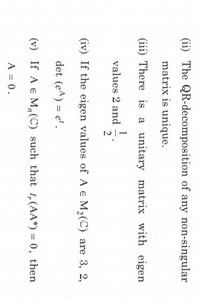 Questions (ii) The QR-decomposition of any non-singular matrix... | Filo