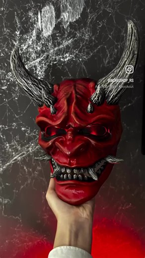 Japanese Oni Demon Mask With Lights Wearable, Red Oni Mask Wearable, Creepy Demon Mask, Red Hannya Mask, Samurai Mask, Wall Mask, Cosplay - Etsy