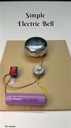Simple Electric Bell mechanism with dcmotor #dcmotor #schoolproject #youtubeshorts #diy #tech