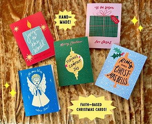 Hand Drawn Christmas Cards, Set of 5 Blank Faith-based Handmade Christian Cards - Etsy Australia