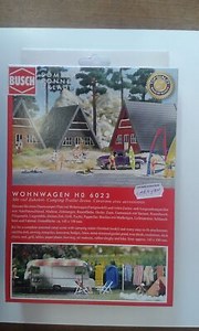 Camping Scene + Caravan Busch 6023 OO/HO Complete Scenery kit | eBay