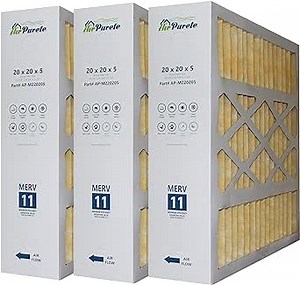 M2-1056 Replacement Filter | AirPurete AP-M220205 | Actual Size 20-1/4" x 20-3/4" x 5-1/4" (20x20x5) | Merv 11 | Pack of 3 | Manufactured in Canada