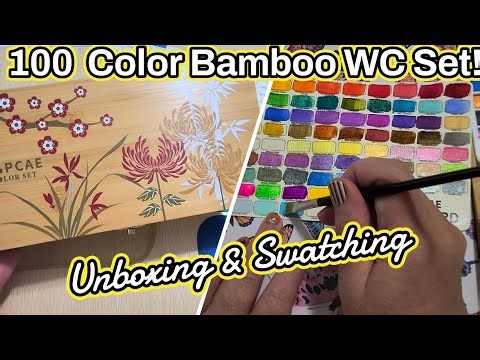 Unboxing & Swatching My New 100 Color Bamboo Paintbox