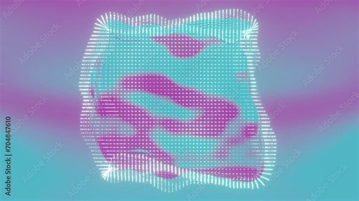 The cube, with its holographic texture, appears to float and rotate, showcasing its various faces in a captivating dance of light and color