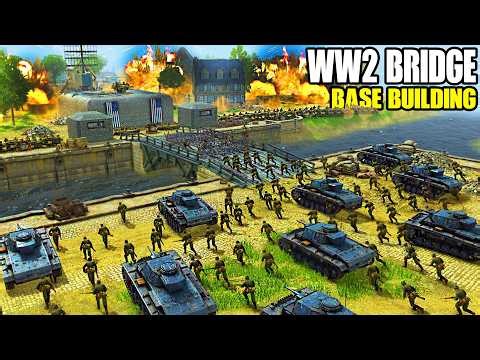 I built 100,000 MINES on a BRIDGE FORTRESS Defense in this WW2 Base Building Simulator!