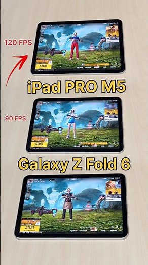Galaxy Z Fold 6😈 vs iPad PRO M5 vs iPad 10 Gen vs 120FPS vs 90FPS vs 60FPS vs S24 #shorts #bgmi