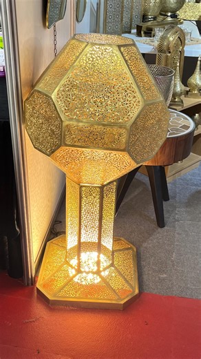 Handmade Moroccan Brass Table Lamp | Vintage Style Lighting - Etsy