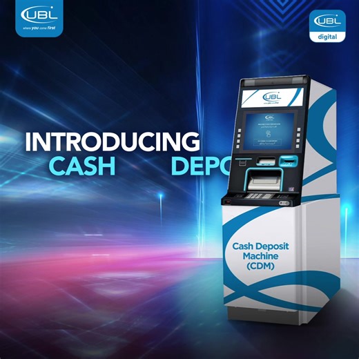 No more queues, no more hassle! Introducing UBL's new Cash Deposit Machine (CDM) — designed to make depositing cash quicker, easier, and available 24/7. Coming soon to a branch near you! #UBL #DigitalBanking #CashDepositMachine #CDM #BankSmart #BestDigitalBank #BestInDigitalInnovation | UBL - United Bank Ltd