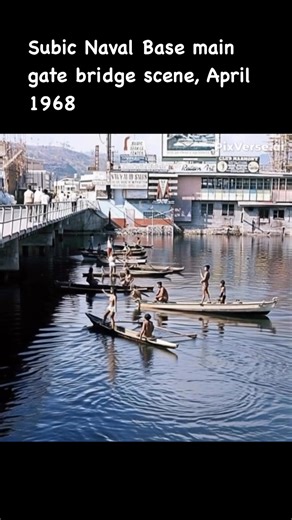 Subic Naval Base main gate bridge towards Olongapo with Bess Theater still under construction, April 29, 1968 (An AI-generated video of Ross Rosco Helco’s photo) | TAGA GAPO KA BA? Olongapo and Subic Bay Memories