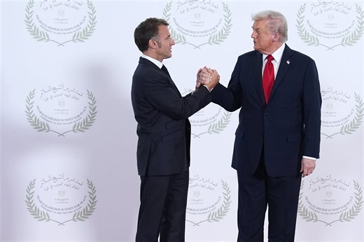 The handshake is back: Trump’s aggressive embrace returns with Macron and UAE leader he praises for ‘unlimited money’