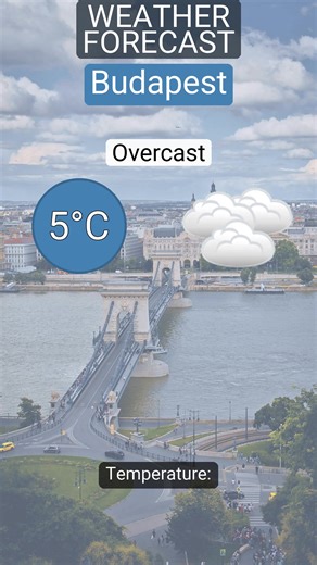 ☁️ Detailed forecast for Budapest on 25 December 2025: Overcast, 5°C and wind reaching 12 km/h. #Budapest, #Hungary, #Budapestweather, #Overcast, #Sun, #Rain, #Cloudy, #Storm | Weather Avenue