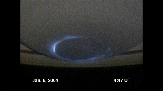 Saturn's Aurora: Changes During Jan 8, 2004 (Annotated) - NASA Science