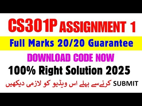 CS301p Assignment 1 Solution 2025 | Cs301p Assignment 1 spring 2025 | CS301p Assignment 1 2025