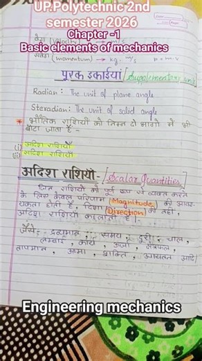 #polytechnic second semester mechanical engineering 2026 engineering mechanics chapter-1