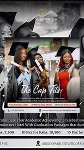 Two, Three, Four, Five, Six years later, you made it! Sundowner Hotel Offers the perfect Spot to host your Graduation Celebration. For bookings / inquiries:  0712 401 402  reception@greenparksundowner.co.ke  www.greenparksundowner.co.ke #SundownerHotel #20YearsOfBuilding #SHKAt20 #Graduation #Celebration #Degree #Diploma #Graduation2024 | Greenpark Sundowner | Facebook