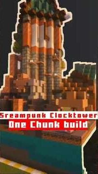 Steampunk Clocktower | On Chunk Builds #minecraft #minecraftbuilding #timelapse