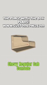 Looking to add some MAJOR BASS in your GM Regular cab? A center console is a great way to go! DIY subwoofer box plans availaible on www.customlowz.com #caraudio #GMTrucks #subwooferboxplan | CustomLowz