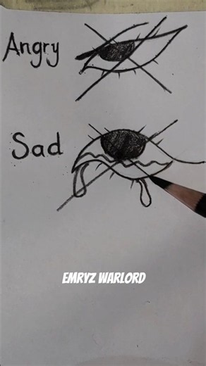 How to draw eyes ANGRY and SAD #drawing #tutorial #howtodraw #sketch #art #shorts