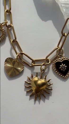 Gold heart charm layering necklace — Heartstrong | Auréad Designs