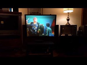 Sony KP-5025 CRT projector television and VSS-50A1 pop-up screen quick demo.