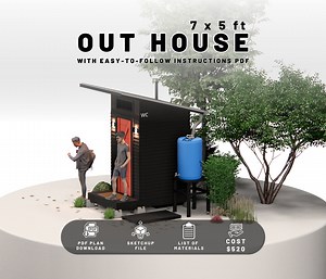 Outhouse WC Building PDF Plan - Etsy