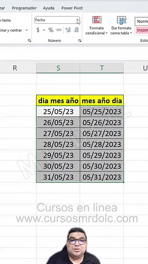 cómo configurar el orden de fechas en #excel #excelfacil #mrdolc #cursos #aprendeentiktok