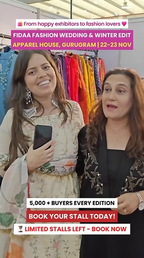 💼 Results You Can See. Success You Can Feel. At FIDAA, every exhibitor becomes a success story. It’s not just an exhibition — it’s where brands sell big, connect deeper, and grow faster. ✨ 5,000 premium buyers ready to spend ✨ 200 happy brands rebook every season. 📍 Apparel House, Sector 44, Gurugram 🗓️ 22–23 November 2025 | 11 AM – 8 PM Join the brands who call FIDAA their most profitable weekend — book your stall today and let your success story begin! 🚨 Only 10 stalls left! | Fidaa Fashio