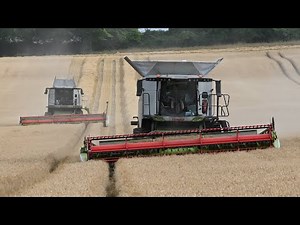 Harvest 2024 - Combining Barley with two Claas Combines and John Deeres, Case IH and New Holland T7
