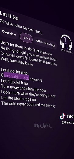 Let It Go — Frozen Lyrics Highlight