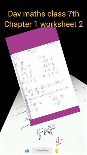 Dav school math class 7th - chapter 1 worksheet 1 & 2