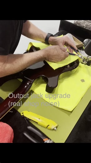 Brian Pitcher | Guitar Technician Las Vegas on Instagram: "Clean output jack upgrade with real shop noise. If your guitar cuts out or crackles when you move the cable… this is why. Text to book: 725-274-1620. #lasvegasguitarsetups #guitarrepair #guitartech #guitartone #guitarupgrade #signalchain #reels"