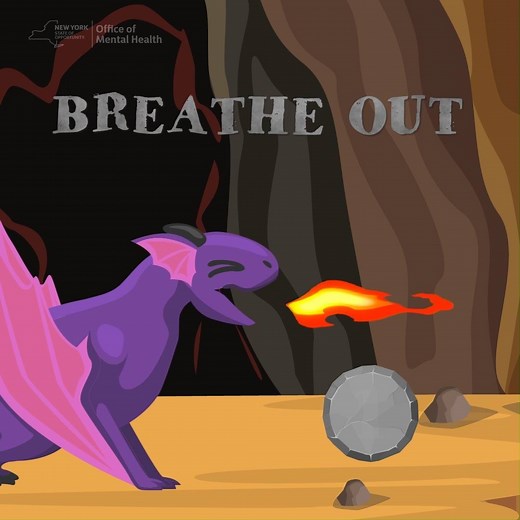 1.9K views · 58 reactions | Sometimes, kids need to release their angry energy in a productive way. This Dragon Breath has children exhale with a "fire breathing roar"... helping them release frustration through a calming breath technique . Let us know what they think! #MentalHealthAwarenessMonth | Office of Mental Health | Facebook