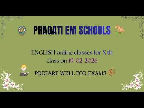 PRAGATI EM SCHOOL X CLASS ENGLISH MODEL PAPER REVISION PART-II 19-03-2026